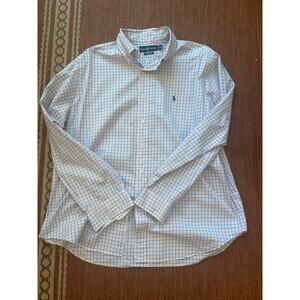 Ralph Lauren ‎ Classic Fit Pink & Blue Plaid Button Down Size XL
